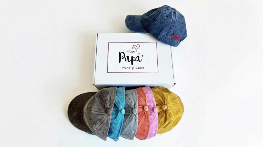 Caja de regalo personalizada para papá con gorra bordada en variedad de colores