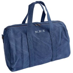 Bolsa india de viaje de tela con iniciales o nombre en verde seco