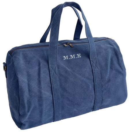 Bolsa india de viaje de tela con iniciales o nombre en verde seco
