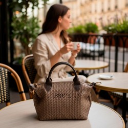 Bolso de piel trenzado