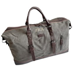 Bolsa Oxford color taupe con iniciales