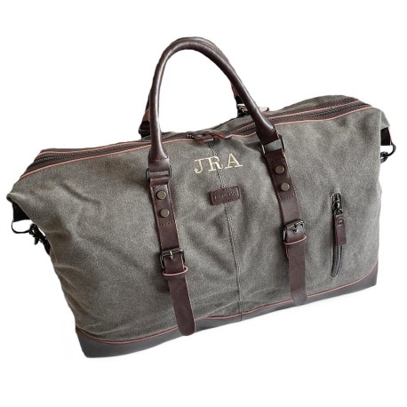 Bolsa Oxford color taupe con iniciales