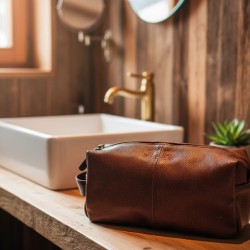 Neceser de piel para hombre personalizado