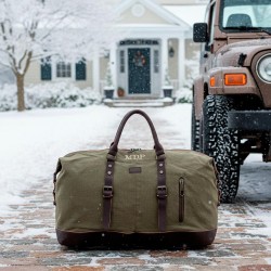 Bolsa de viaje con iniciales verde caza
