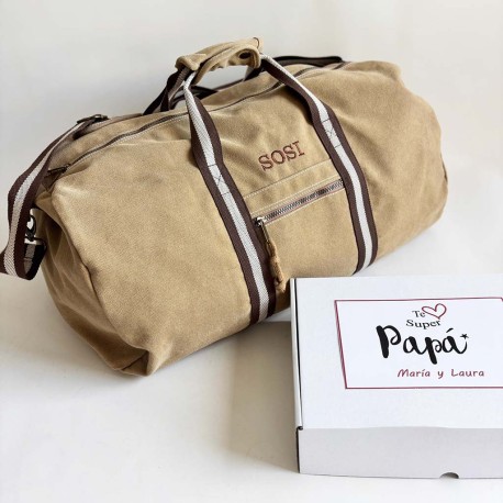 Regalos originales para padres. Bolsa viaje con iniciales