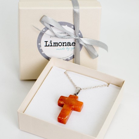 Regalo Primera Comunión cruz de cuarzo grabada