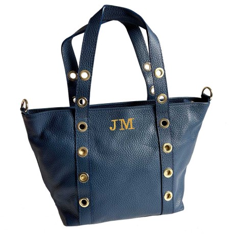 Bolso ojales con iniciales bordadas