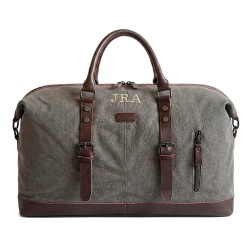 Bolsa Oxford color taupe con iniciales
