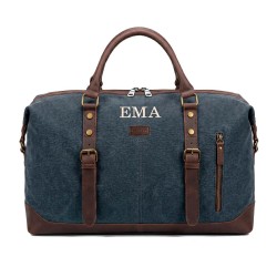 Maleta y neceser negro personalizados con iniciales