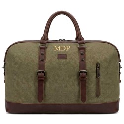 Bolsa de viaje con iniciales verde caza