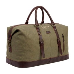 Bolsa de viaje con iniciales verde caza