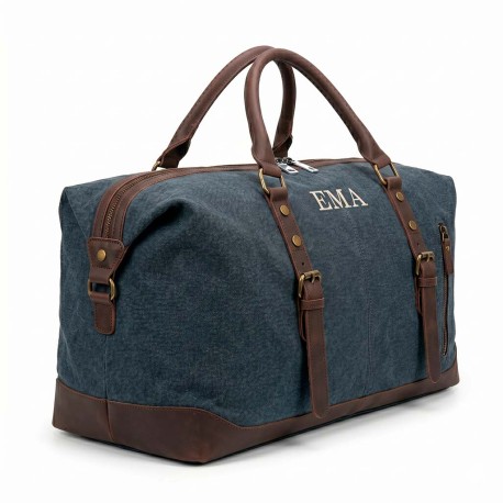 Maleta y neceser negro personalizados con iniciales