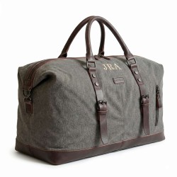 Bolsa Oxford color taupe con iniciales