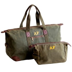 Bolsa viaje encerada con neceser a juego