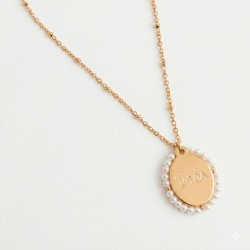 Medalla virgen con perlas