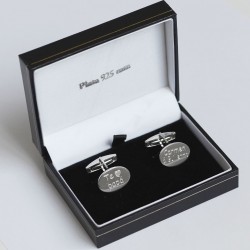 Gemelos de plata para caballero grabados