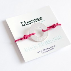 Pulsera aro de plata grabada