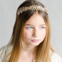 diadema hojas doradas