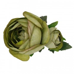 Flores de tela con pinza en 3 colores