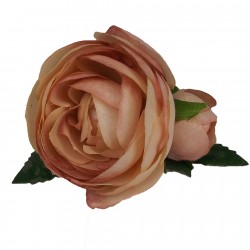 Flores de tela con pinza en 3 colores