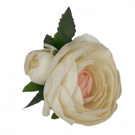 Flores de tela con pinza en 3 colores