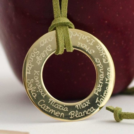 Colgante aro grande oro para profesoras