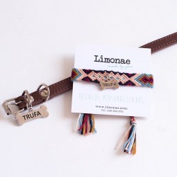 Juego de pulsera y collar para perro personalizados