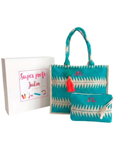 Bolsa de playa Kosamui con iniciales para regalar a profesoras