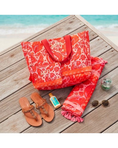 Regalos para mujer. Bolso de playa india con el nombre bordado.