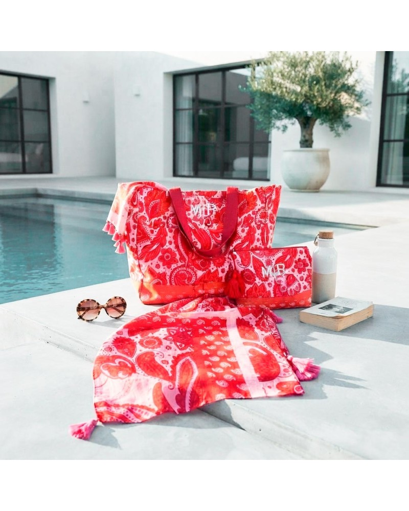Regalos para mujer. Bolso de playa india con el nombre bordado.