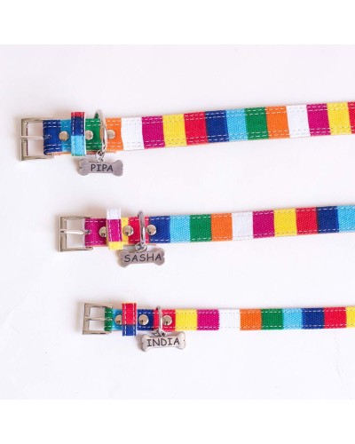 Collar para perro hippie con nombre