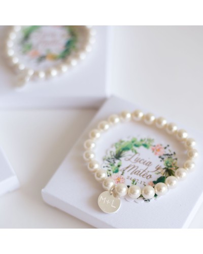 6 pulseras de perlas detalles boda personalizados