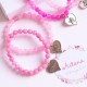 6 pulseras de gemas rosas personalizadas