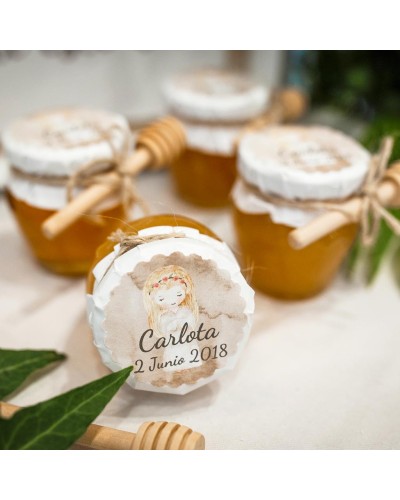 6 tarros de miel para invitados