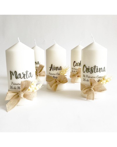 Vela Comunión personalizada espiga de trigo