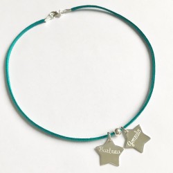 Collar con estrella de plata grabada