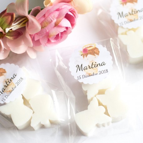 6 bolsitas con jabones para invitados