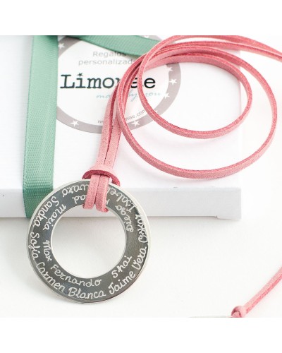 Collar Círculo plata grande personalizado