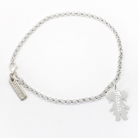 Pulsera de plata con 1 silueta de plata