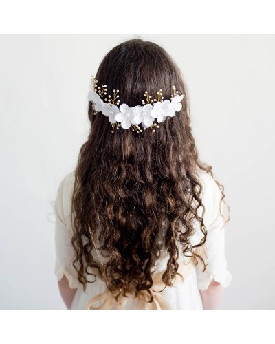 Diadema Comunión flores blancas "Andrea"