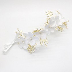 Diadema Comunión flores blancas "Andrea"