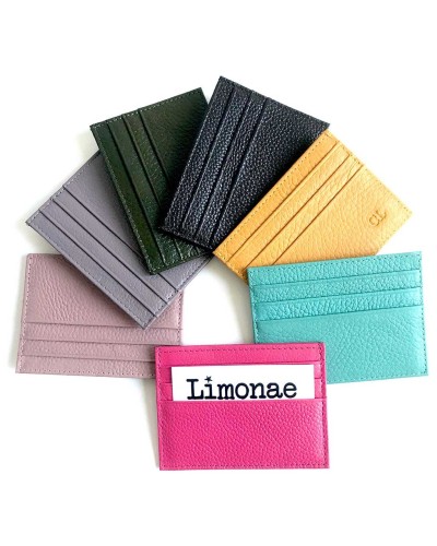 Tarjeteros de piel personalizados con iniciales