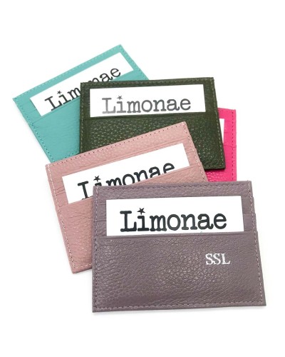 Tarjeteros de piel personalizados con iniciales