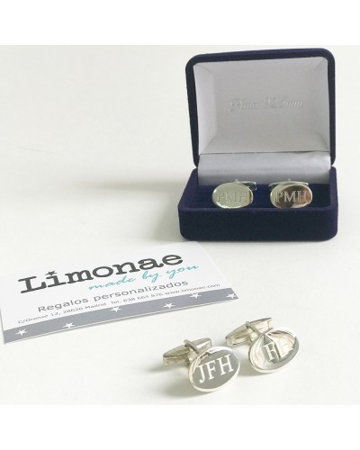 Gemelos de plata personalizados con iniciales