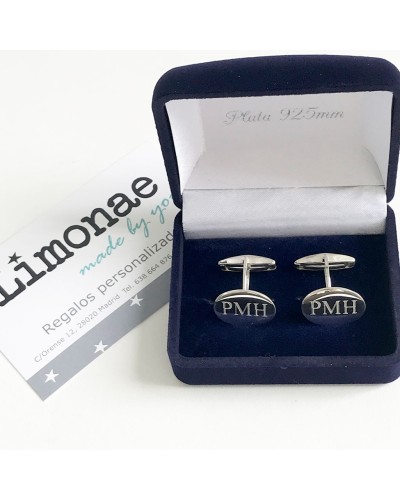 Gemelos de plata personalizados con iniciales