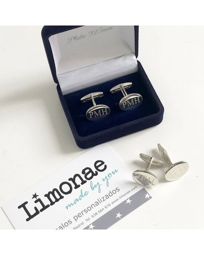 Gemelos de plata personalizados con iniciales