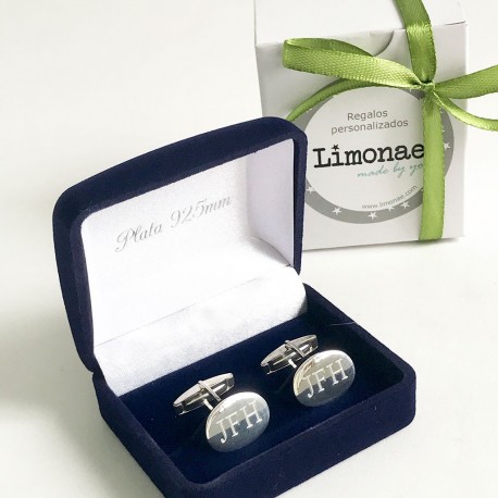 Gemelos de plata personalizados con iniciales