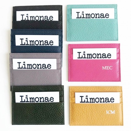 Tarjeteros de piel personalizados con iniciales