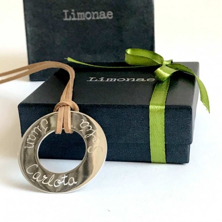 Collar Círculo plata grande personalizado