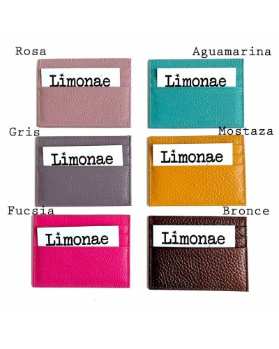 Tarjeteros de piel personalizados con iniciales